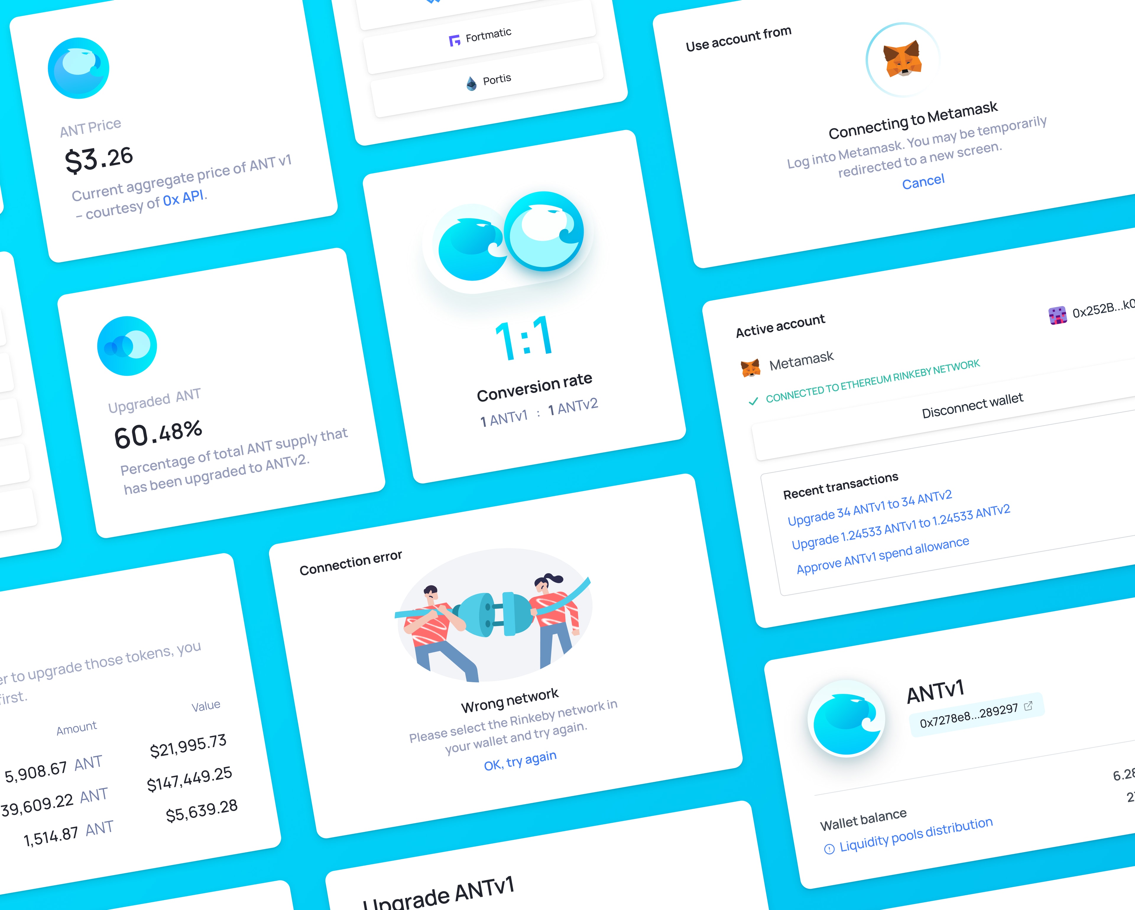 A variety of Aragon interface elements presented in an offset grid