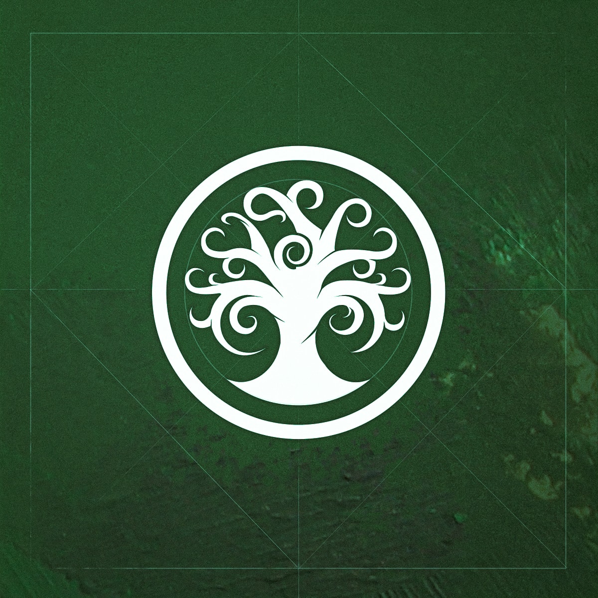 Lock up of a branded tree logo mark